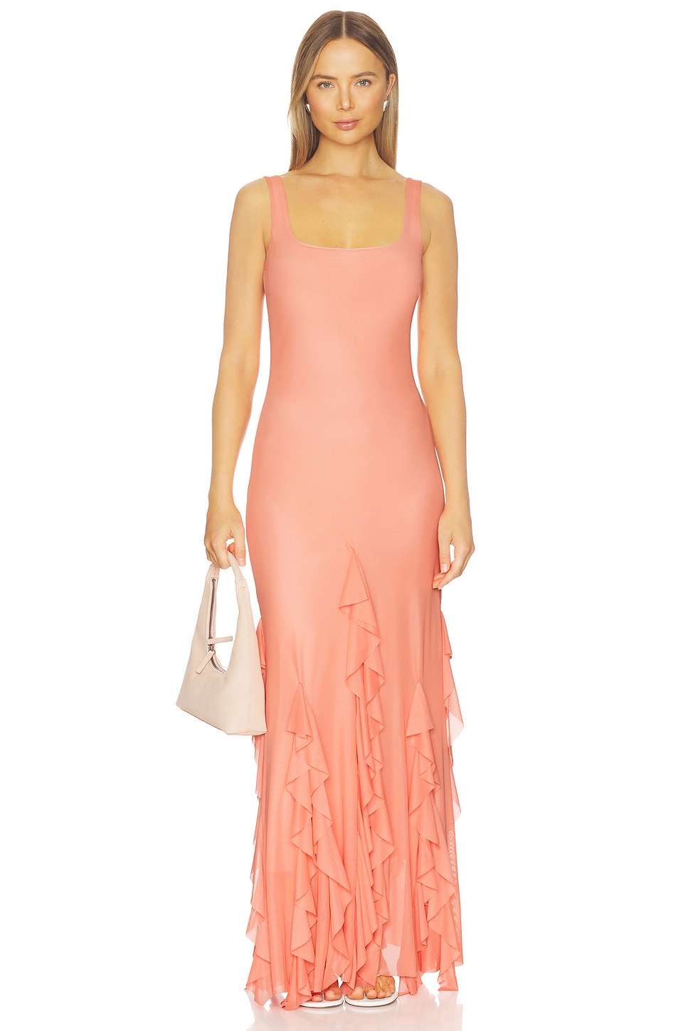 Radiant Peach Long Dress - thumbnail 2
