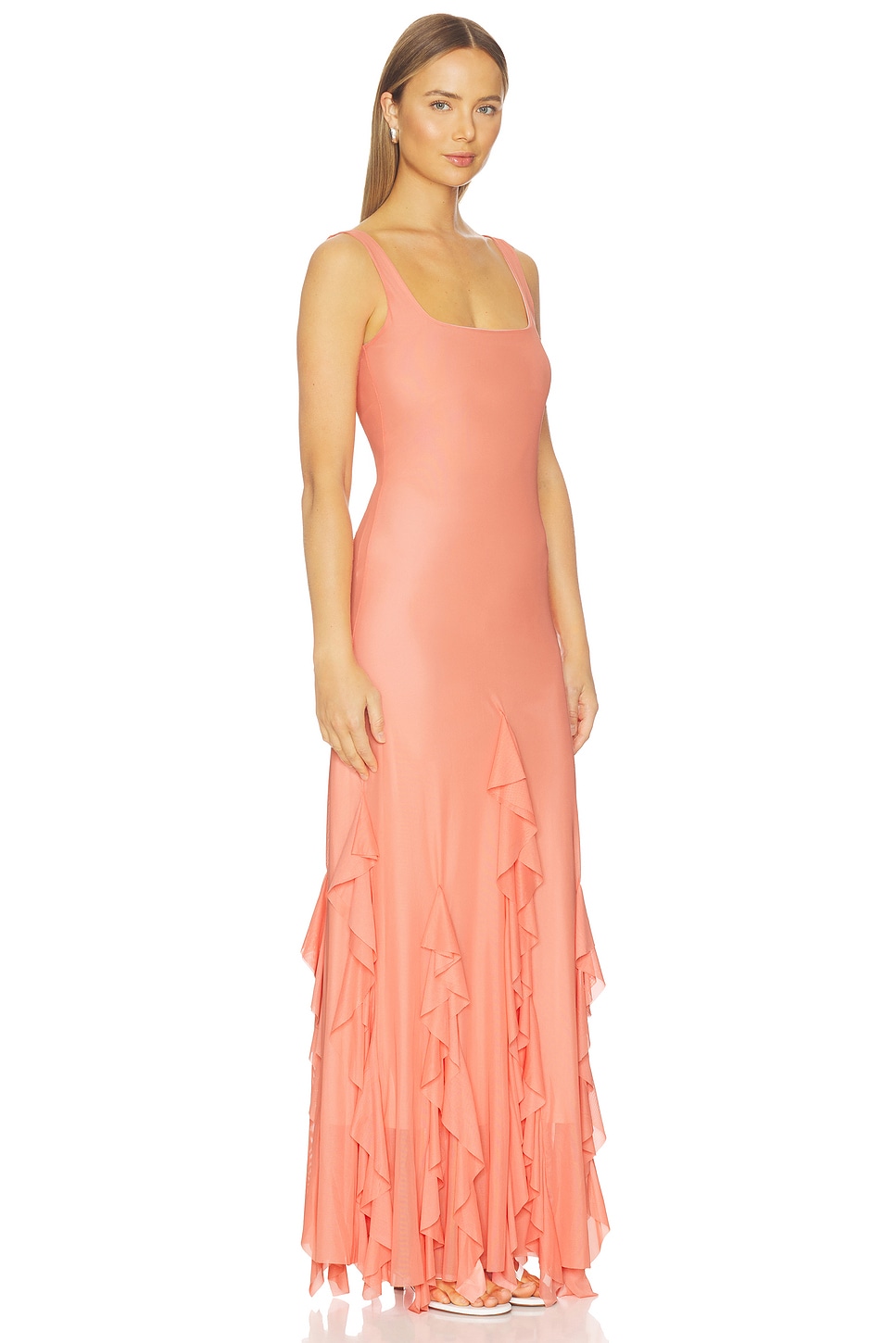 Radiant Peach Long Dress - thumbnail 3