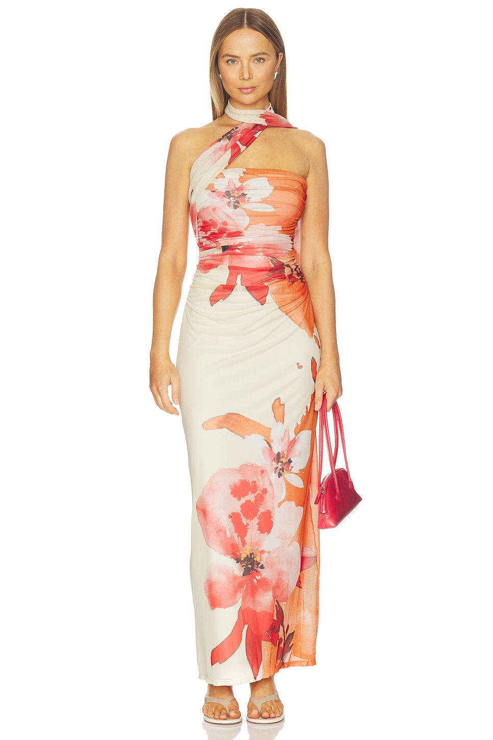 maxi kaftan dress for women Ivory Floral Printed Kaftan Dress with Flowing Silhouette – Modest Ele –  FineLook