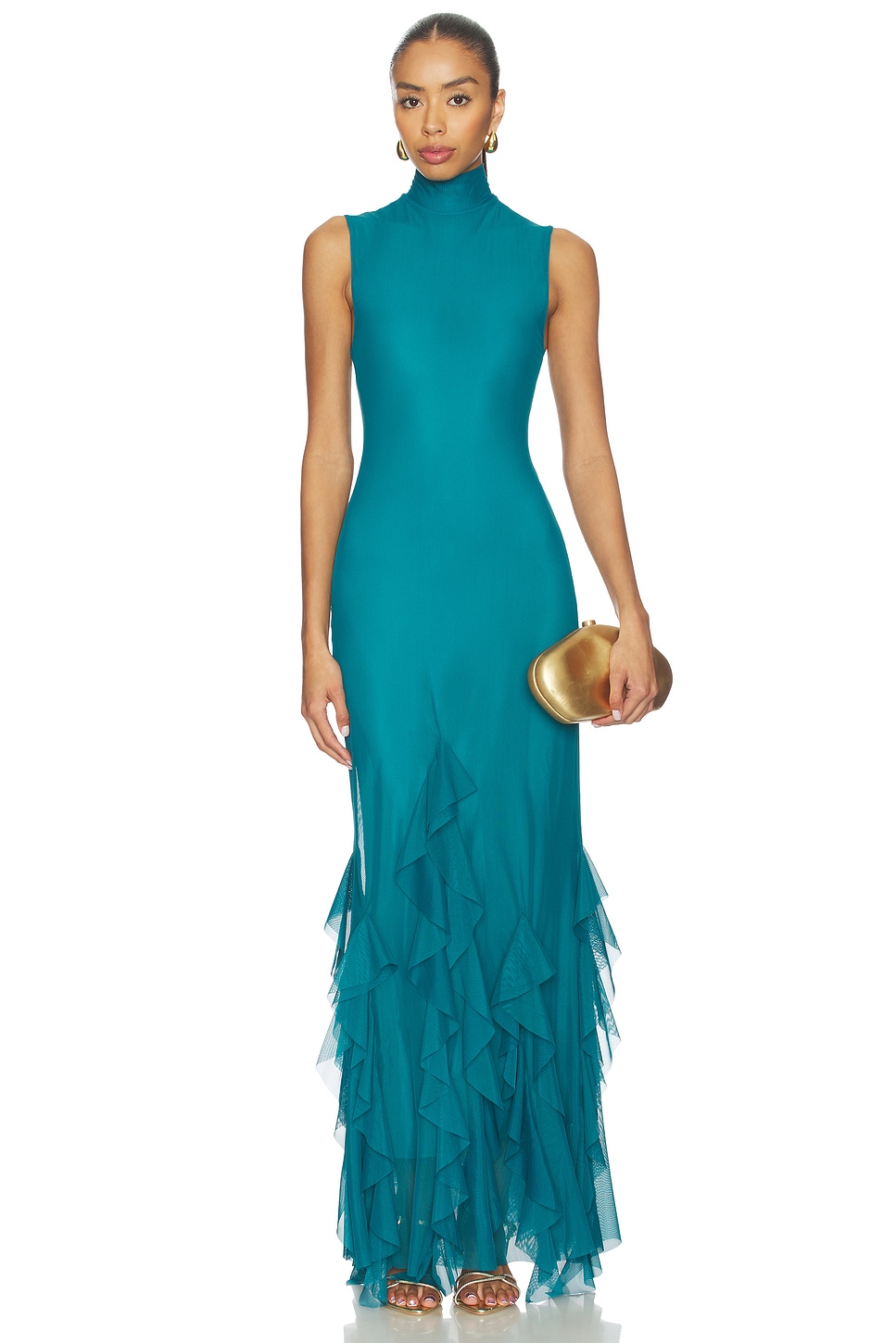 knee length dresses for ladies Honey Teal Maxi Dress - US 6