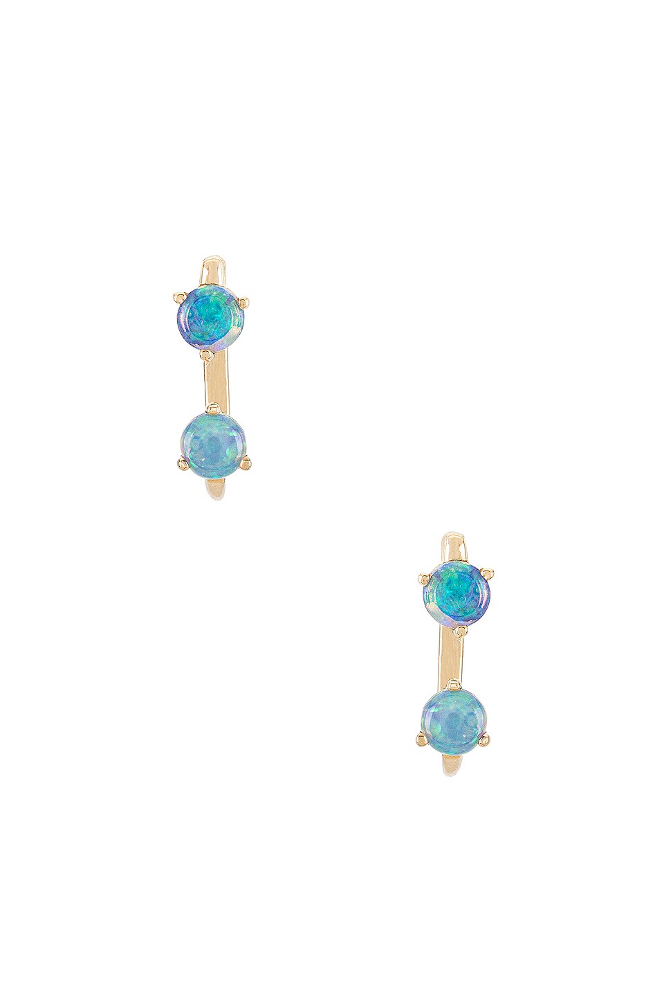 Ef Collection Double Prong Set Opal Earrings In Gold Revolve