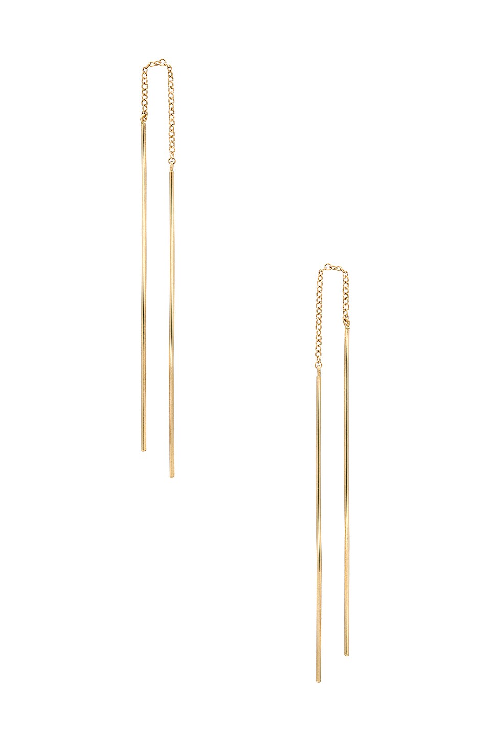 EF COLLECTION Gold Bar Threader Earrings in Gold
