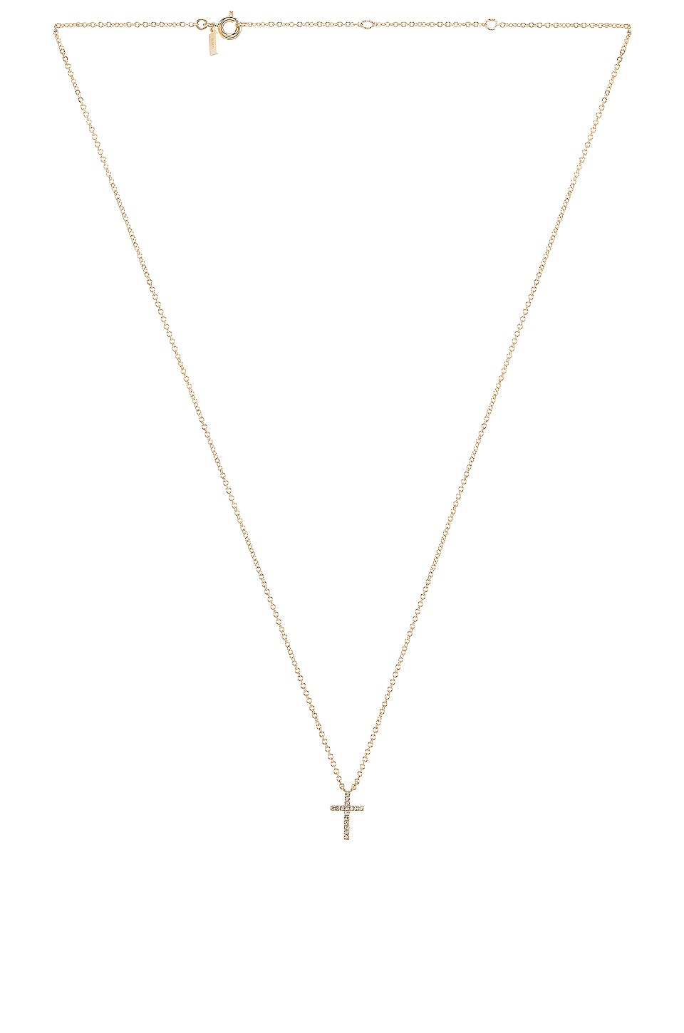 EF COLLECTION White Diamond Cross Necklace in Gold