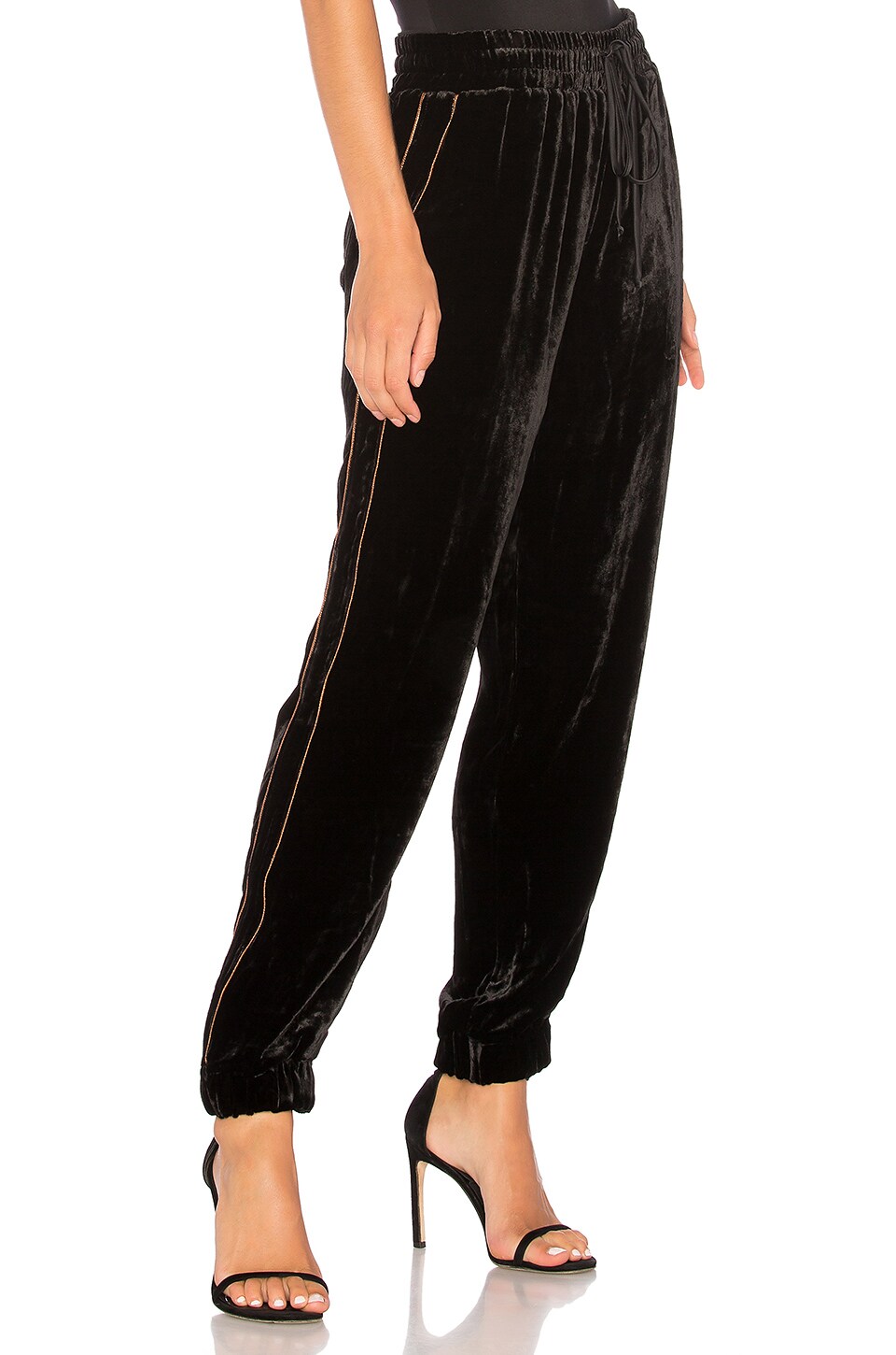 ei8ht dreams Velvet Drawstring Jogger Pants in Black REVOLVE