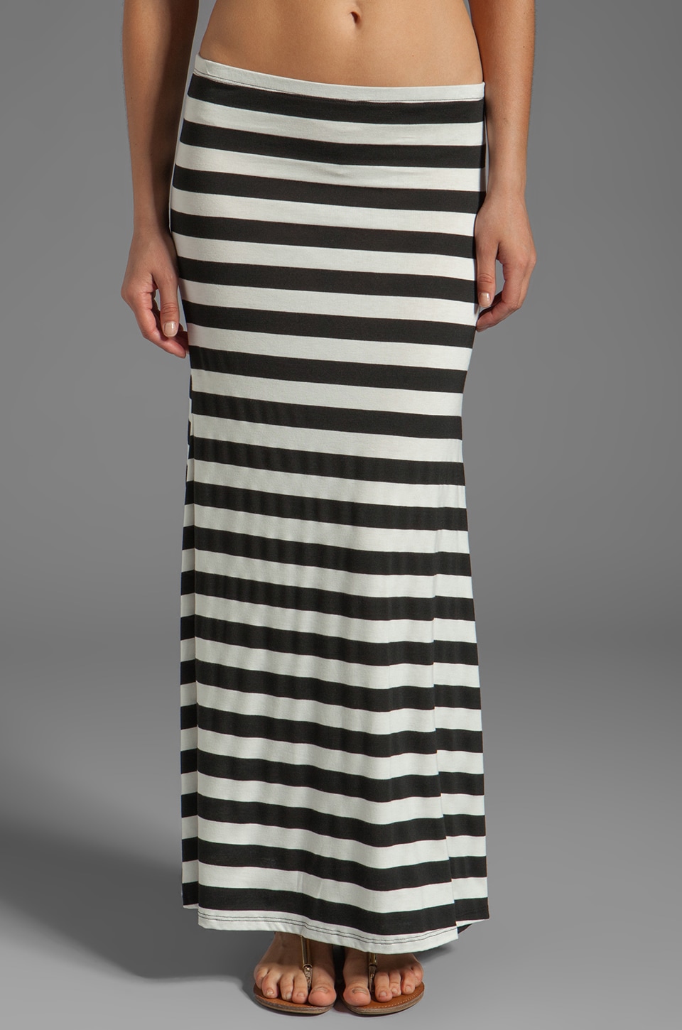 black and white striped maxi skirts