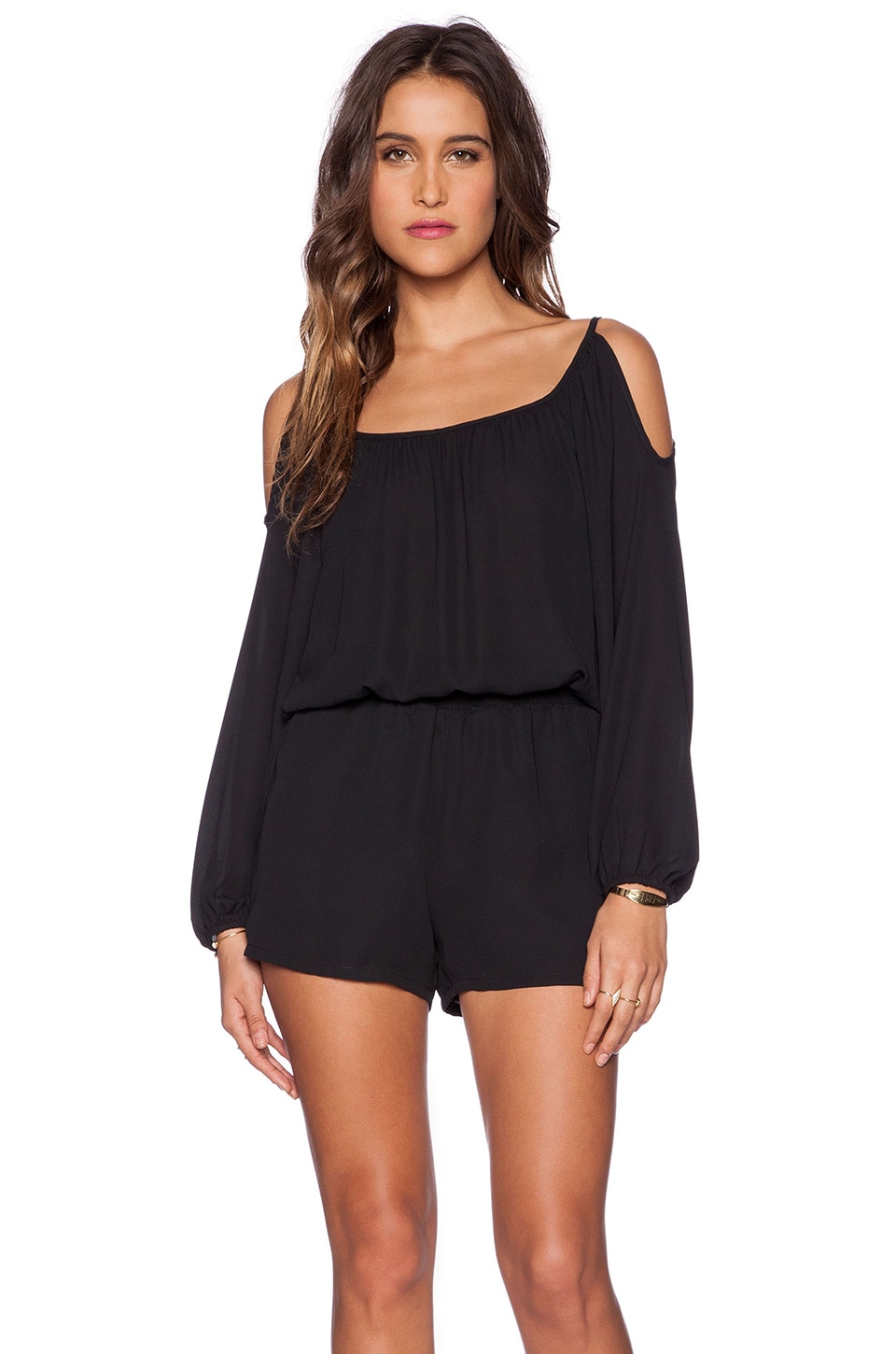 Eight Sixty Cold Shoulder Romper in Black | REVOLVE