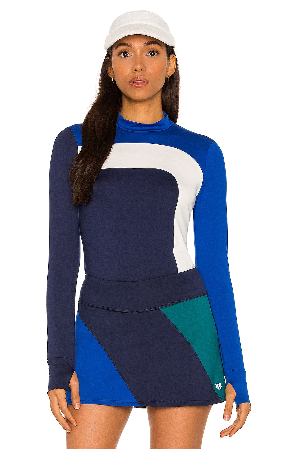 Eleven by Venus Williams Off to the Races Long Sleeve Top Electric Blue Combo