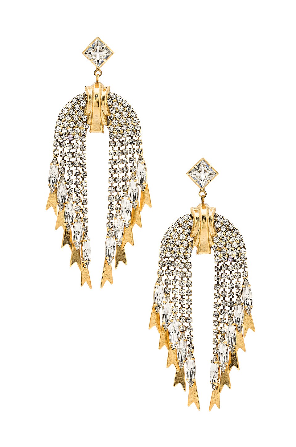 Elizabeth Cole Pixie Earrings in Golden Crystal