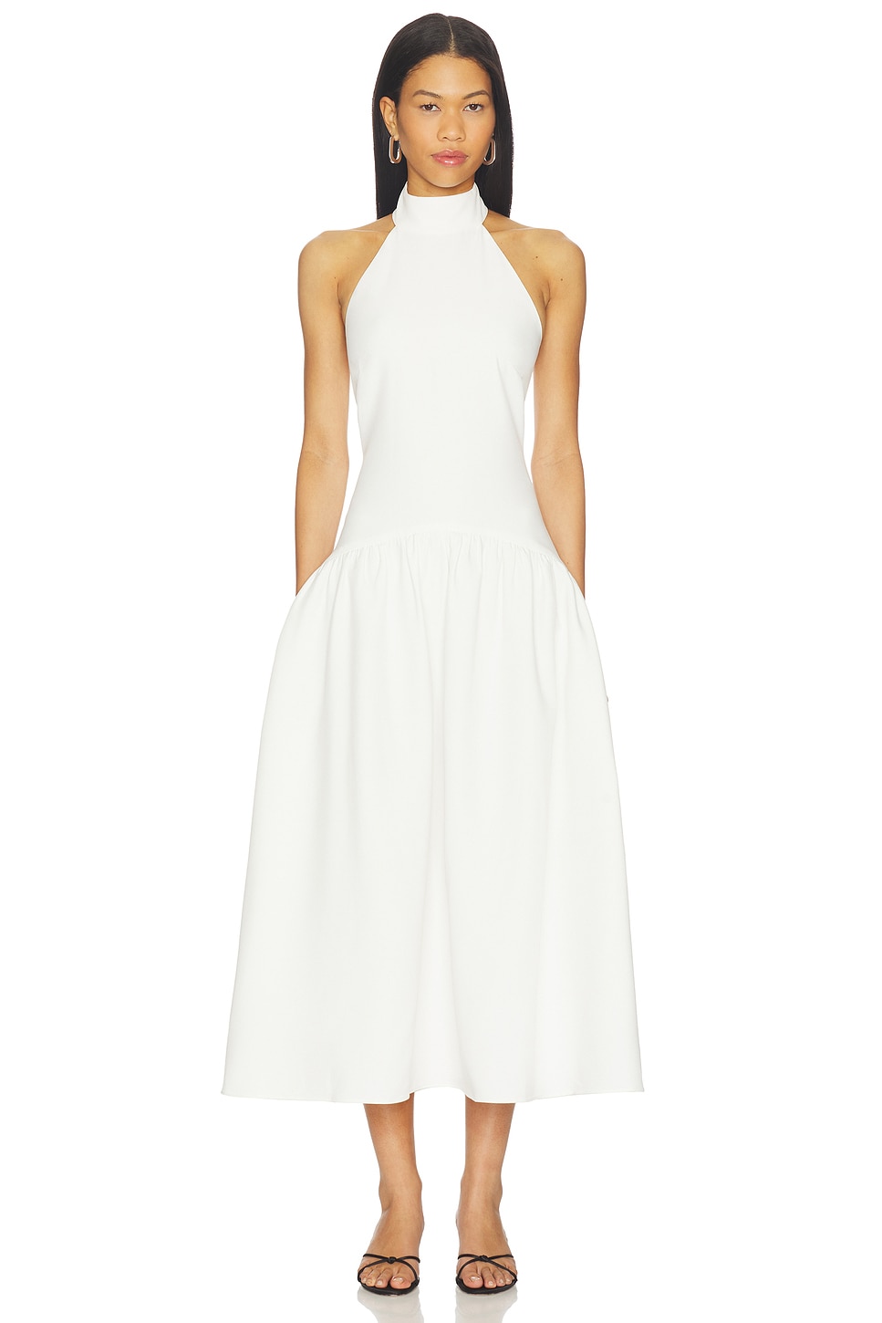 knee length dresses for ladies Elegant Lace Midi Dress - White 8 main image 0
