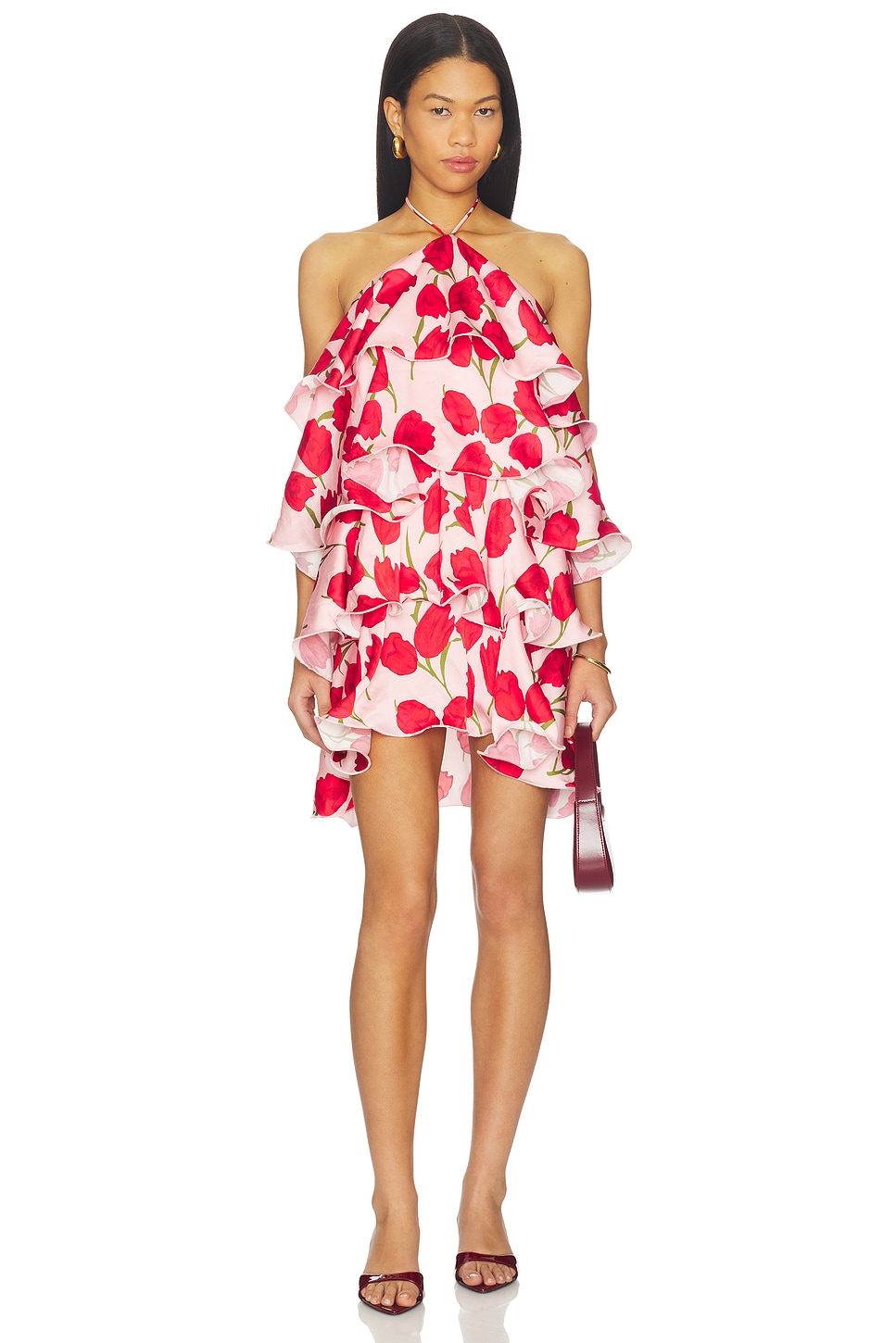 white halter neck cocktail dress Bday Girl White Halter Mini Dress main image 1