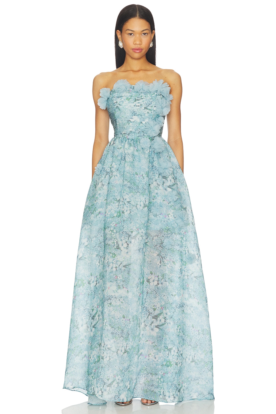 chinese dress ladies Selene Floral Mini Dress In Blue – Elliatt main image 1