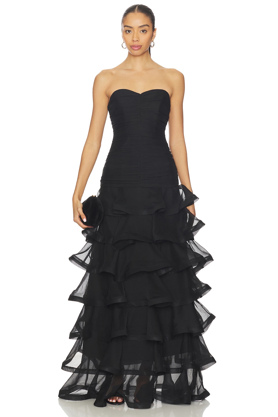elliatt tilly tiered maxi dress in black Be the best-dressed guest with our Elliatt Tilly Tiered Maxi Dress Available to hire in blue, pink, yellow and black. Tap the photo to hire for your next wedding or formal