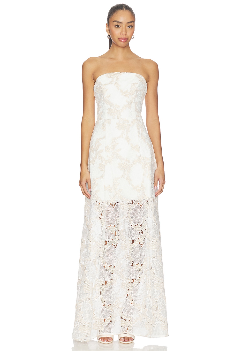 ELLIATT Kira Gown in Ivory & Gold | REVOLVE ELLIATT Kira Gown in Ivory & Gold | REVOLVE