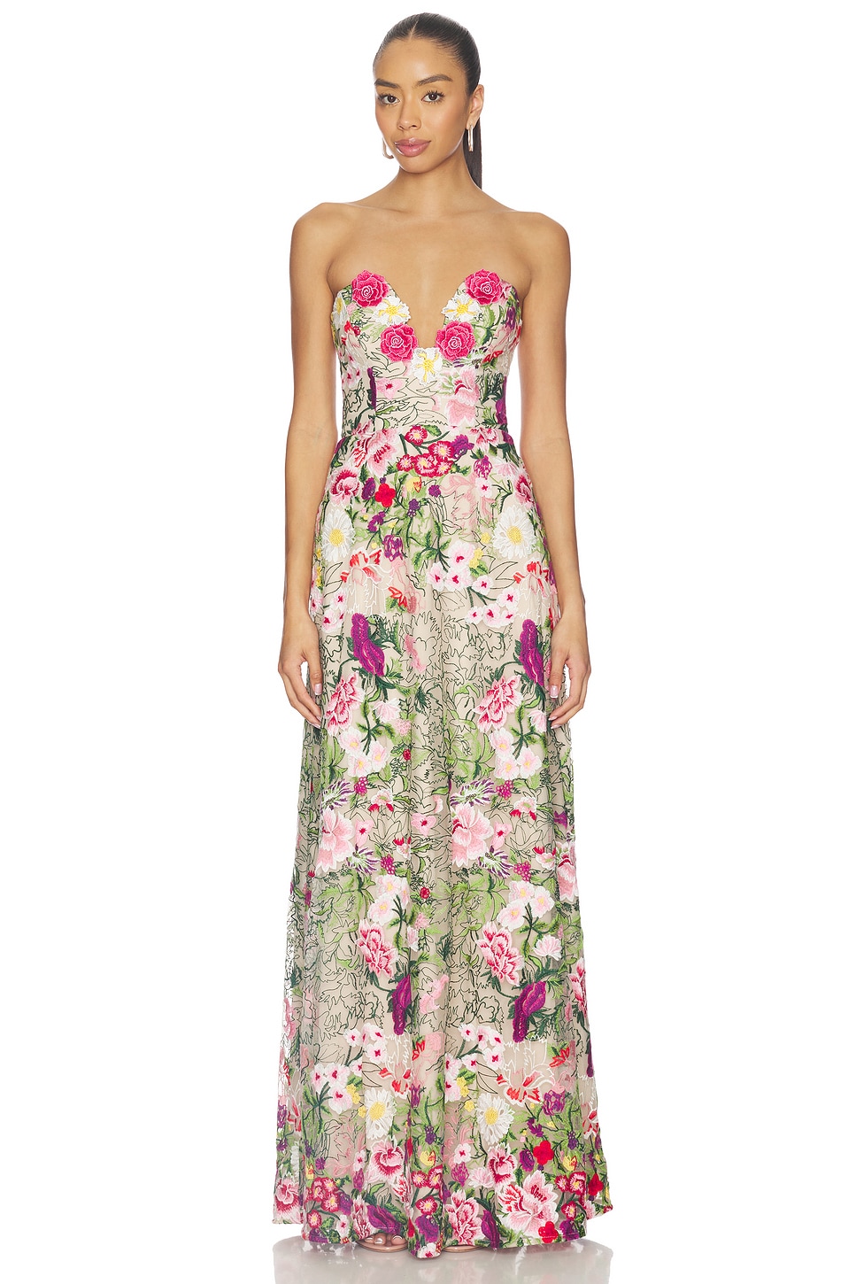 ELLIATT Flora Gown in Nude Multi Floral | REVOLVE