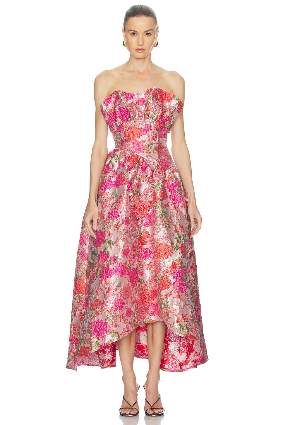 gold cut out maxi dress Golden Hour Drama Strapless Cutout Maxi Dress