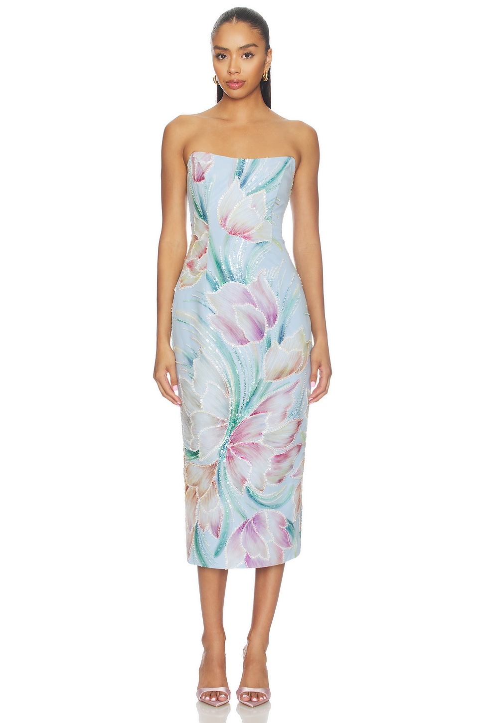 Priselle Strapless Midi Dress