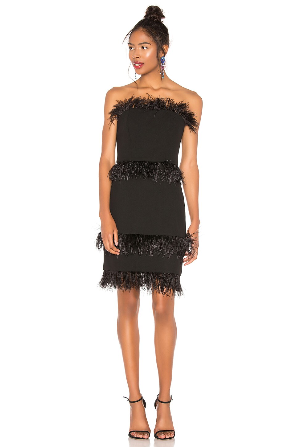 revolve feather dress