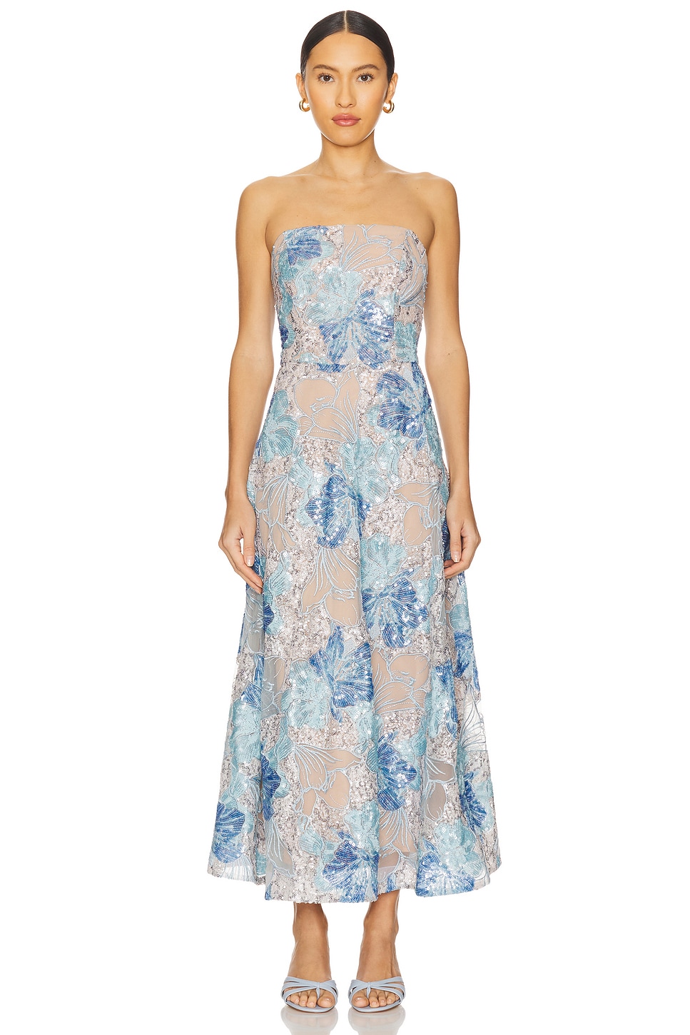 Herlipto Leonie Two-Tone Dress M Gathered Bicolor Dress