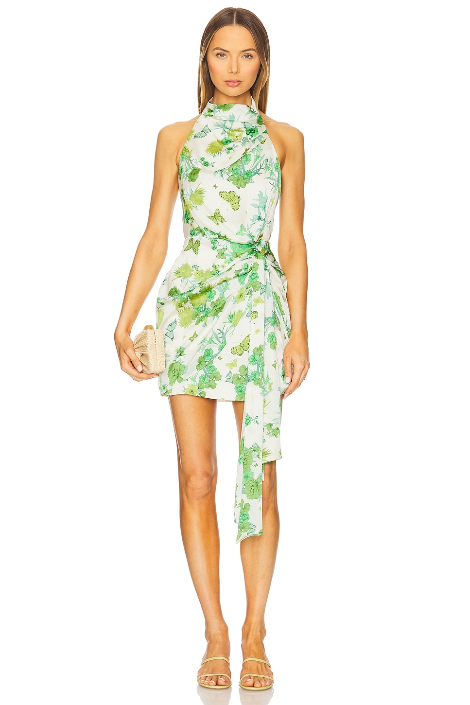 green emerald velvet dress Olive Halter Mini Dress main image 0