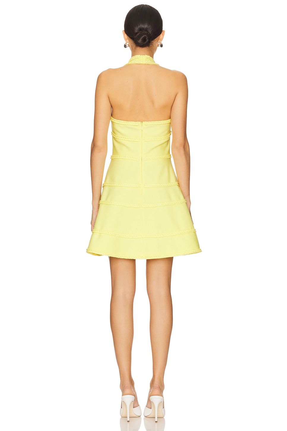 knee length dresses for ladies Kaiko Halter Mini Dress Yellow main image 1