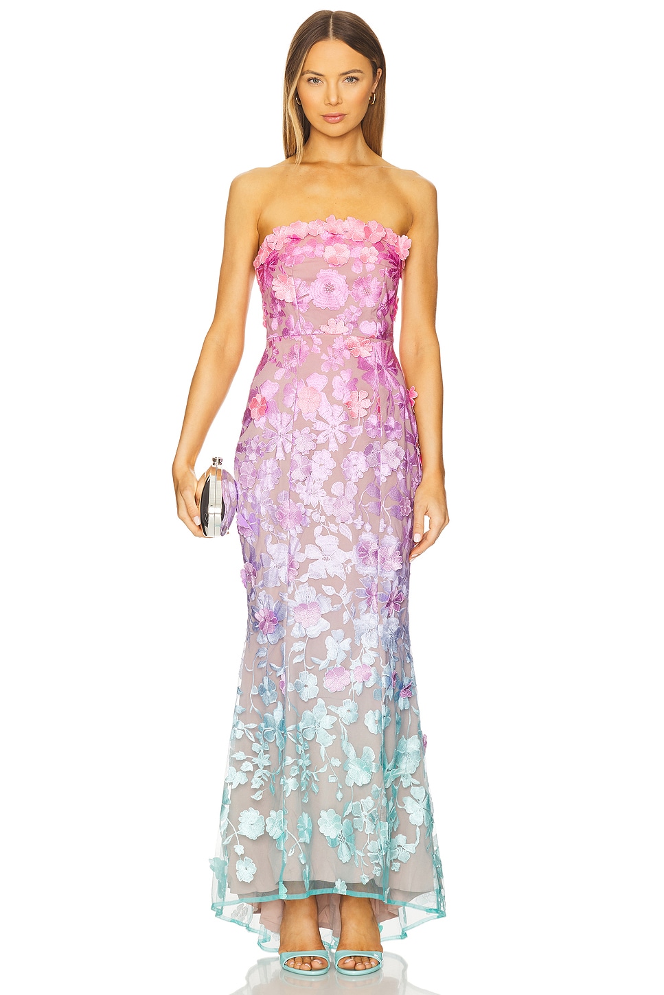 VESTIDO DE FIESTA SIN TIRANTES BELLA