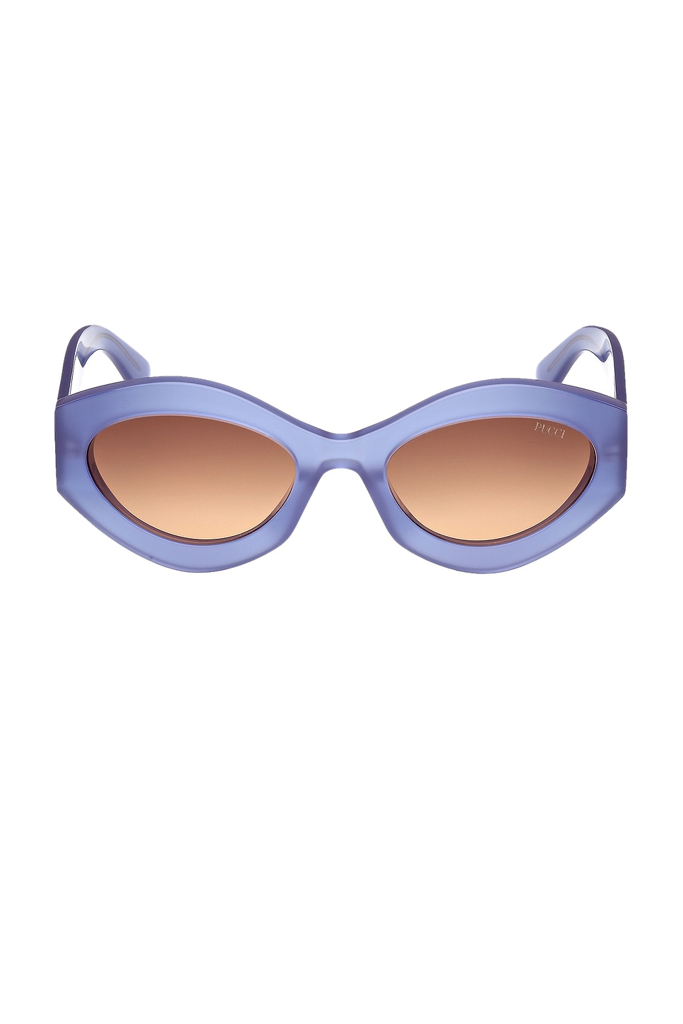 Emilio Pucci Oval Sunglasses in Shiny Opal Lavender & Brown  display picture 3