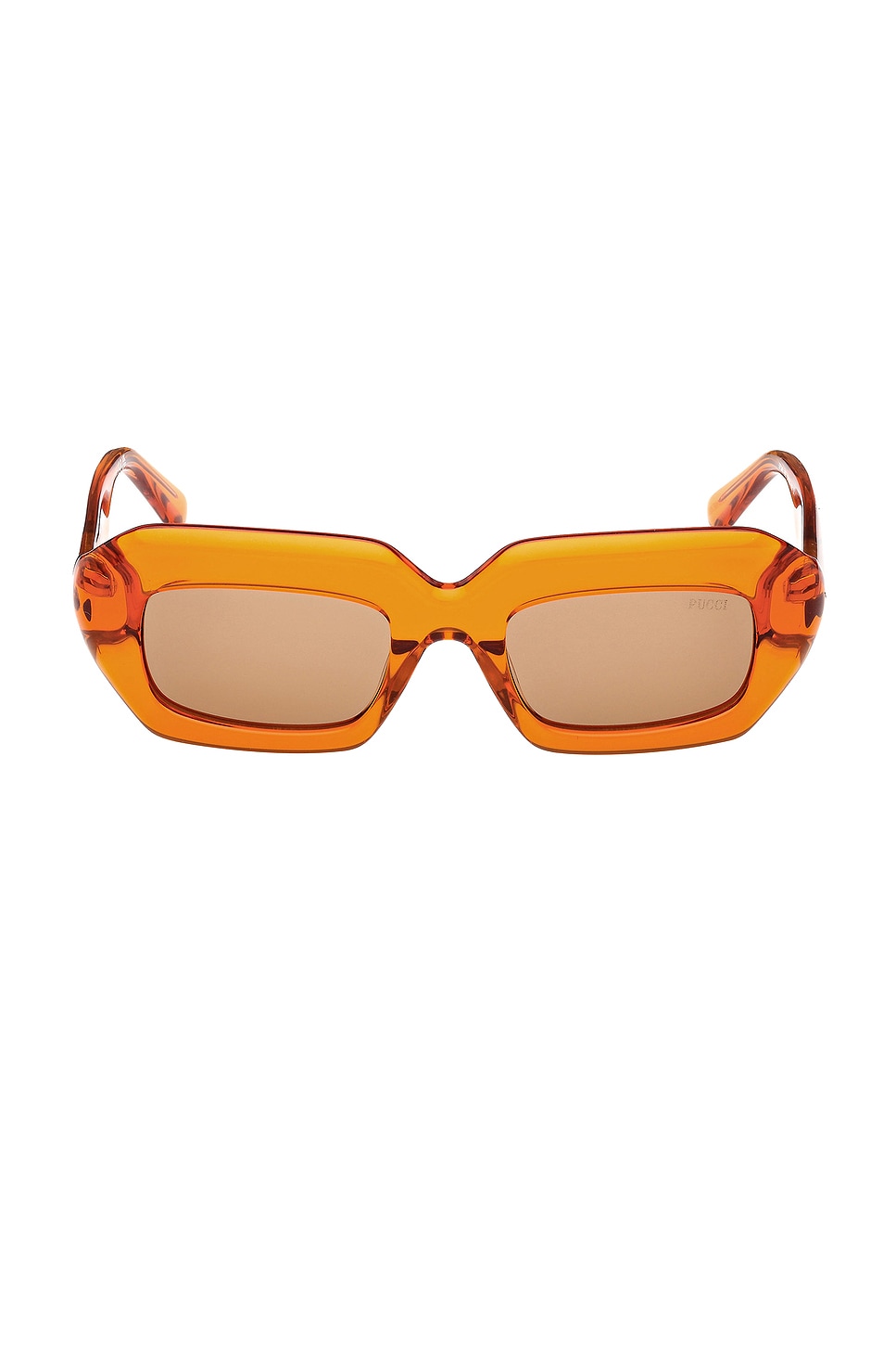 Emilio Pucci Square Sunglasses in Orange & Brown | REVOLVE display picture 1