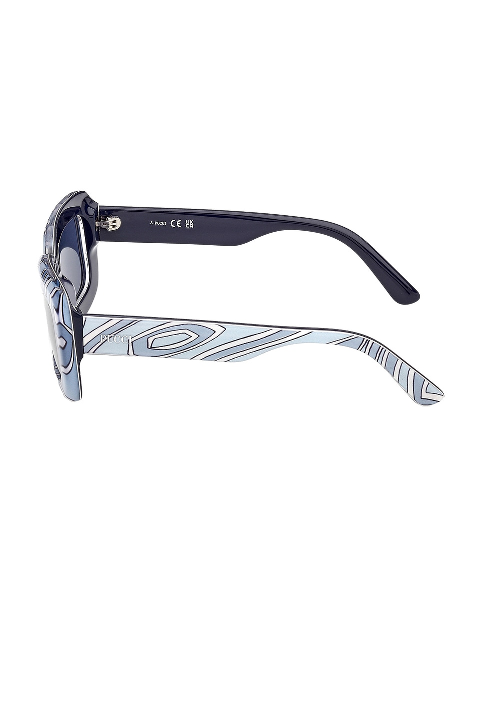 Pucci Rectangular Sunglasses in Blue | REVOLVE display picture 3
