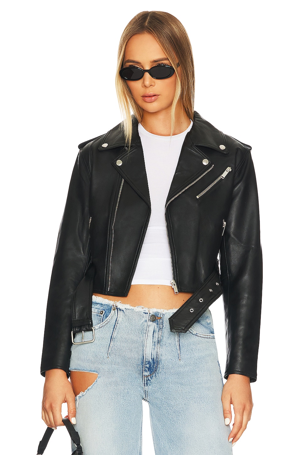 Ena Pelly Goldie Leather Jacket in Black | REVOLVE
