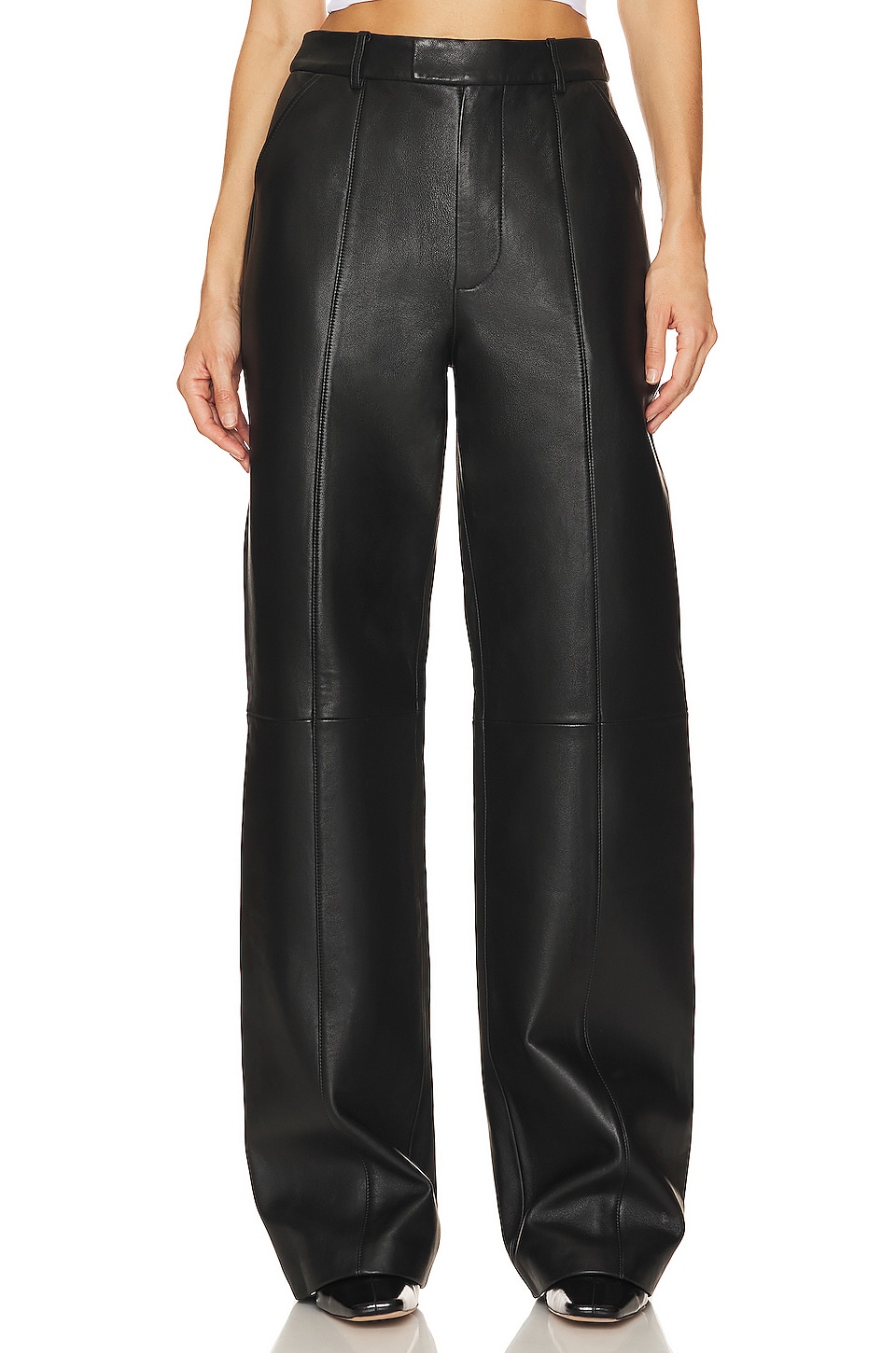 Ena Pelly x Rj Highwaisted Leather Pant in Black | REVOLVE