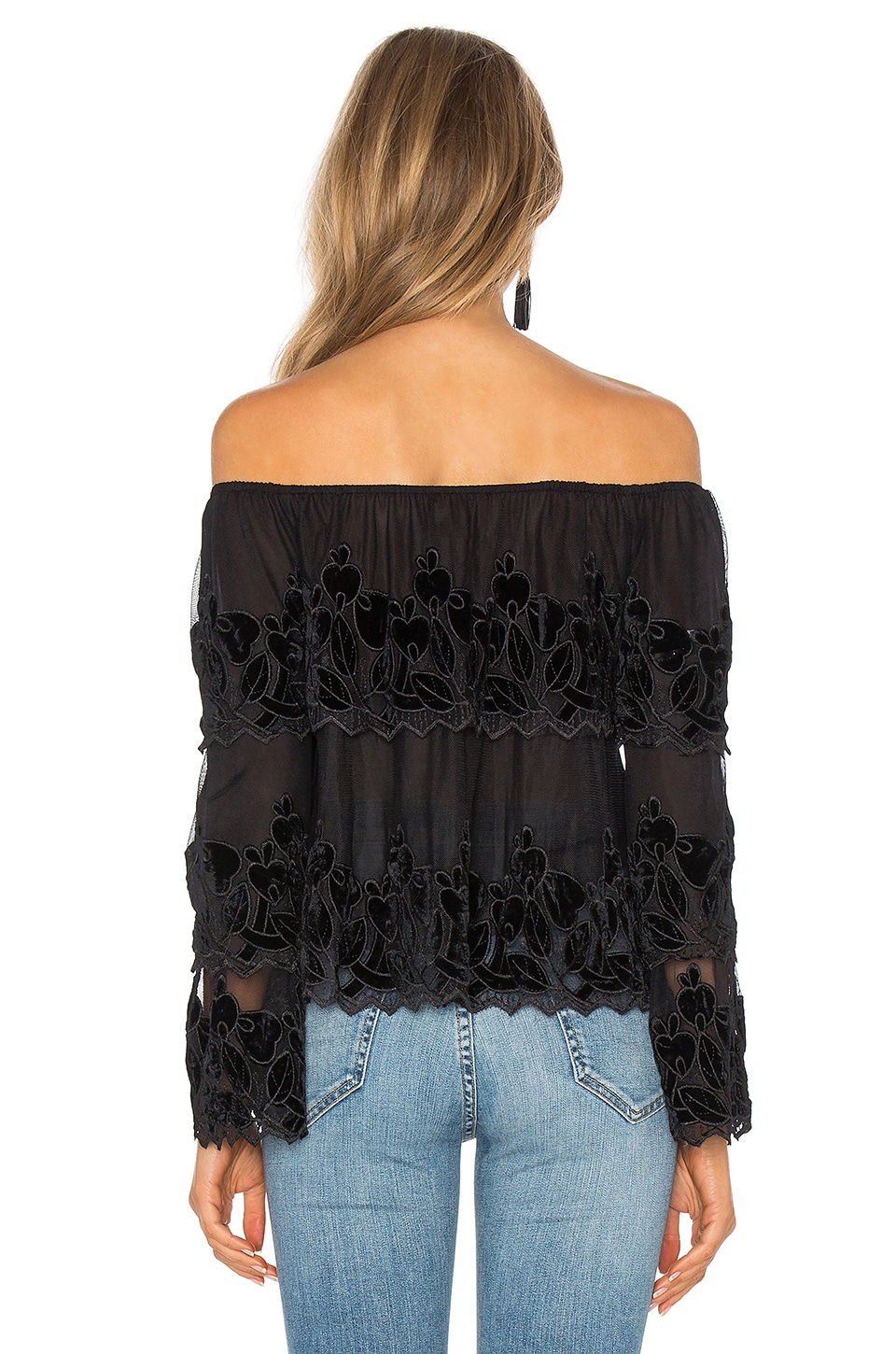 ENDLESS ROSE Off The Shoulder Top in Jet Black | ModeSens