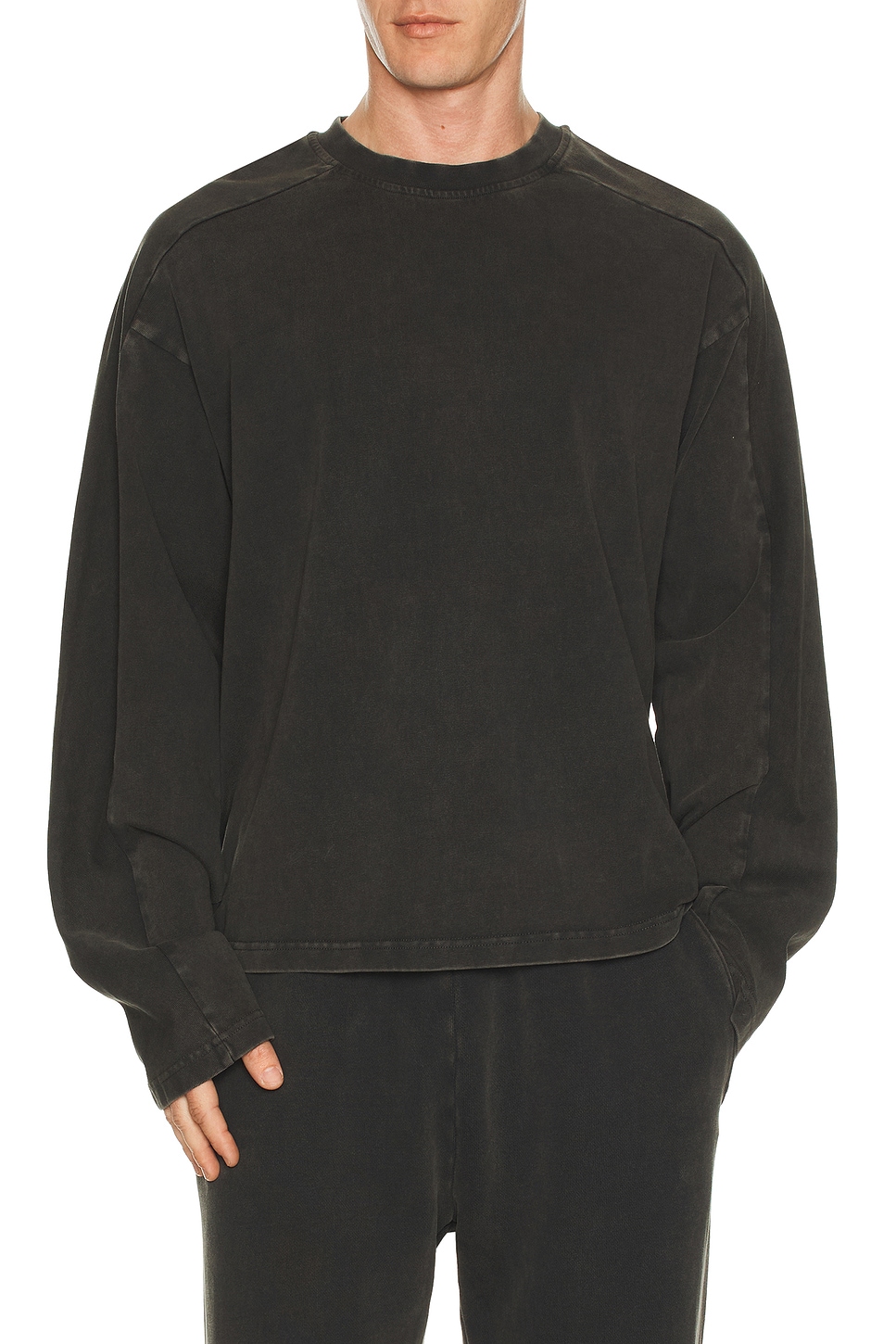Entire Studios Heavy Long Sleeve Tee in Washed Black | REVOLVE