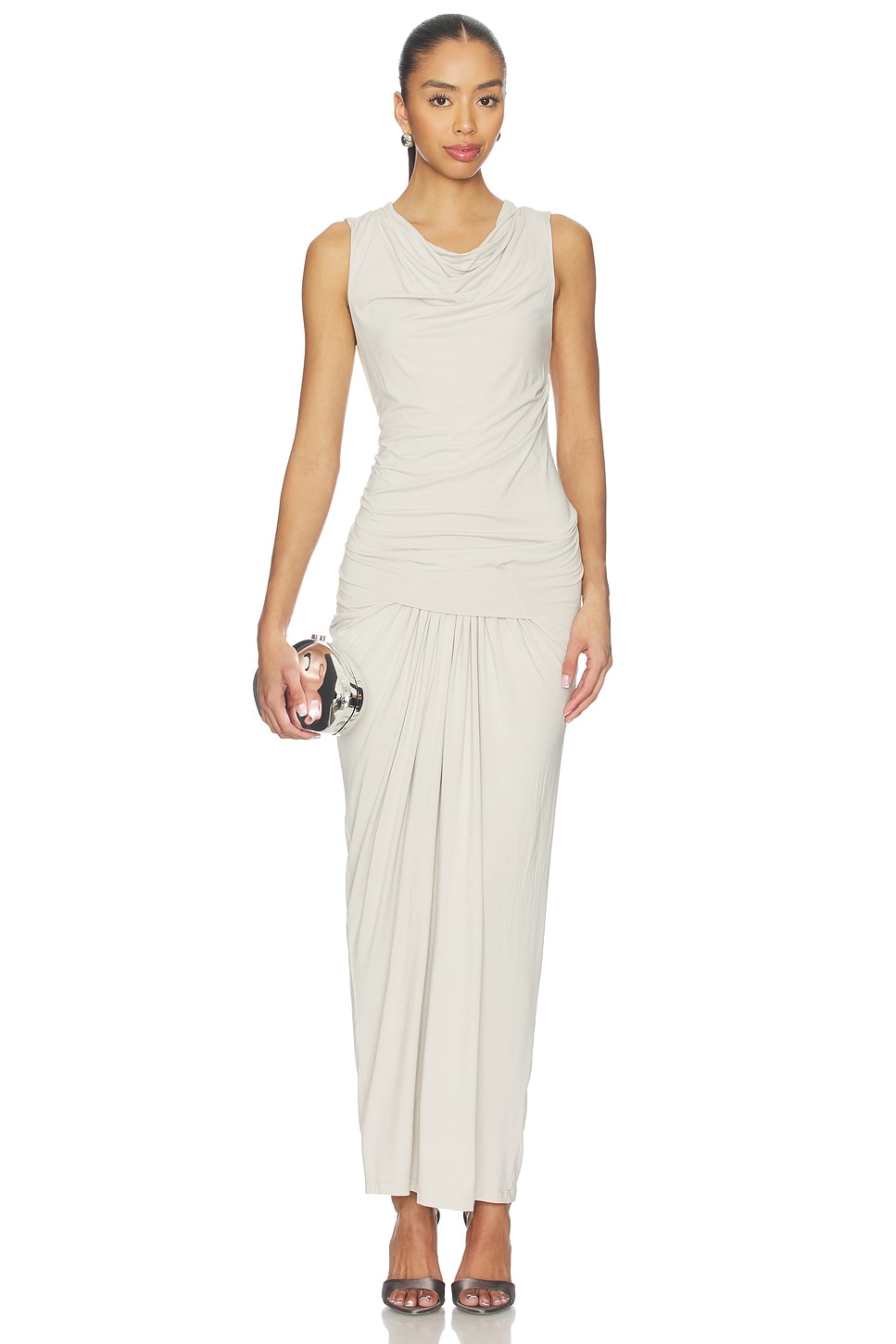 Entire Studios Drape Dress in Stone | REVOLVE
