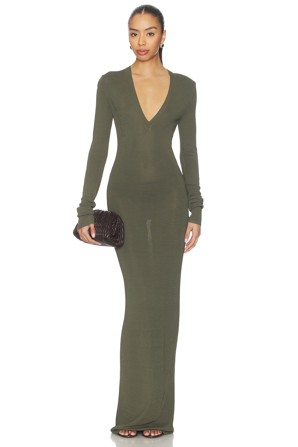 entire studios maxi dress Entire Studios Pillar Maxi in Moss Available in a size S $130 hire + bond  Also available in a burgundy colour x See the website,  www.sandyrentals.com.au for more details, and to view