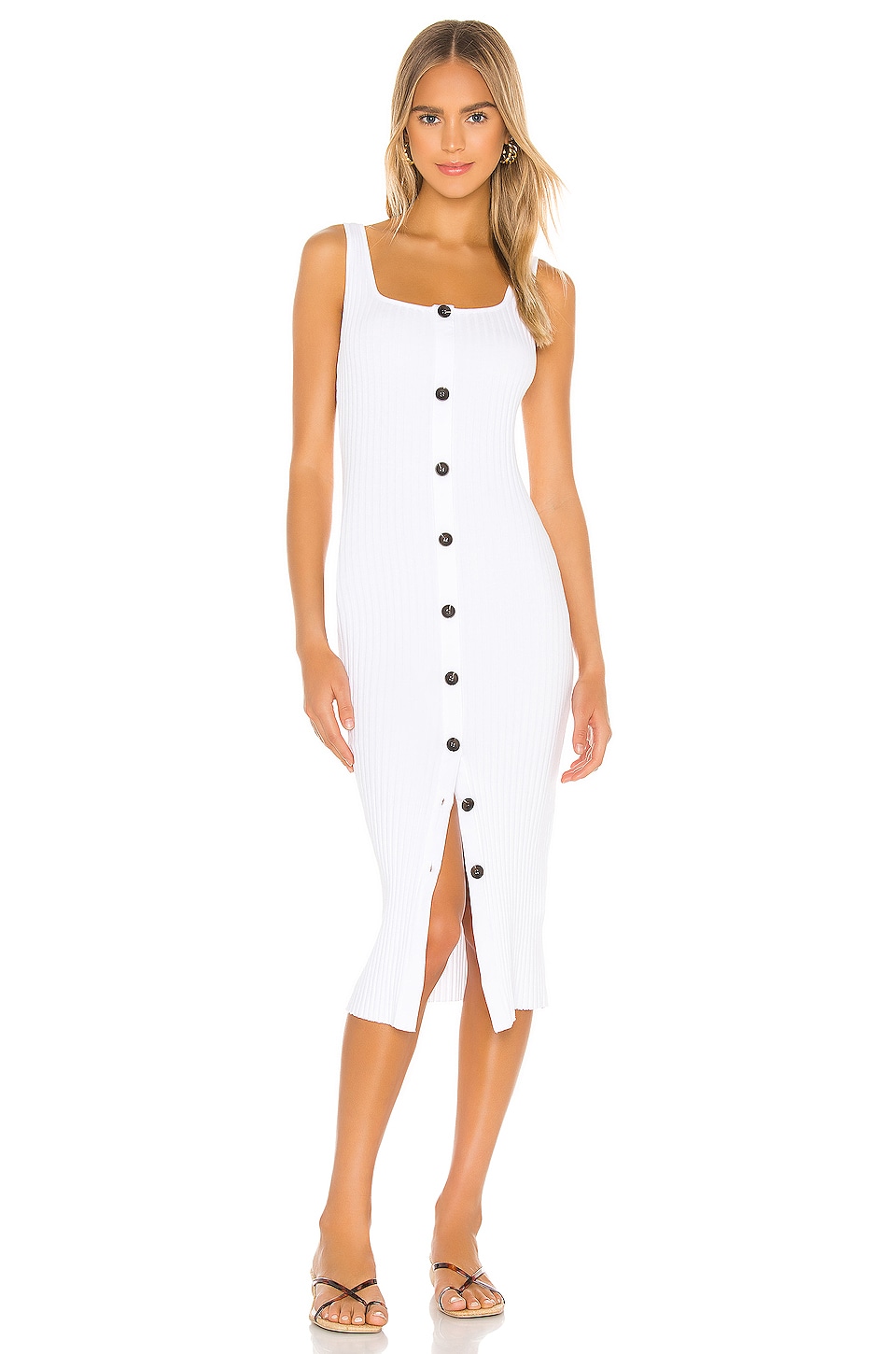 white button up midi dress