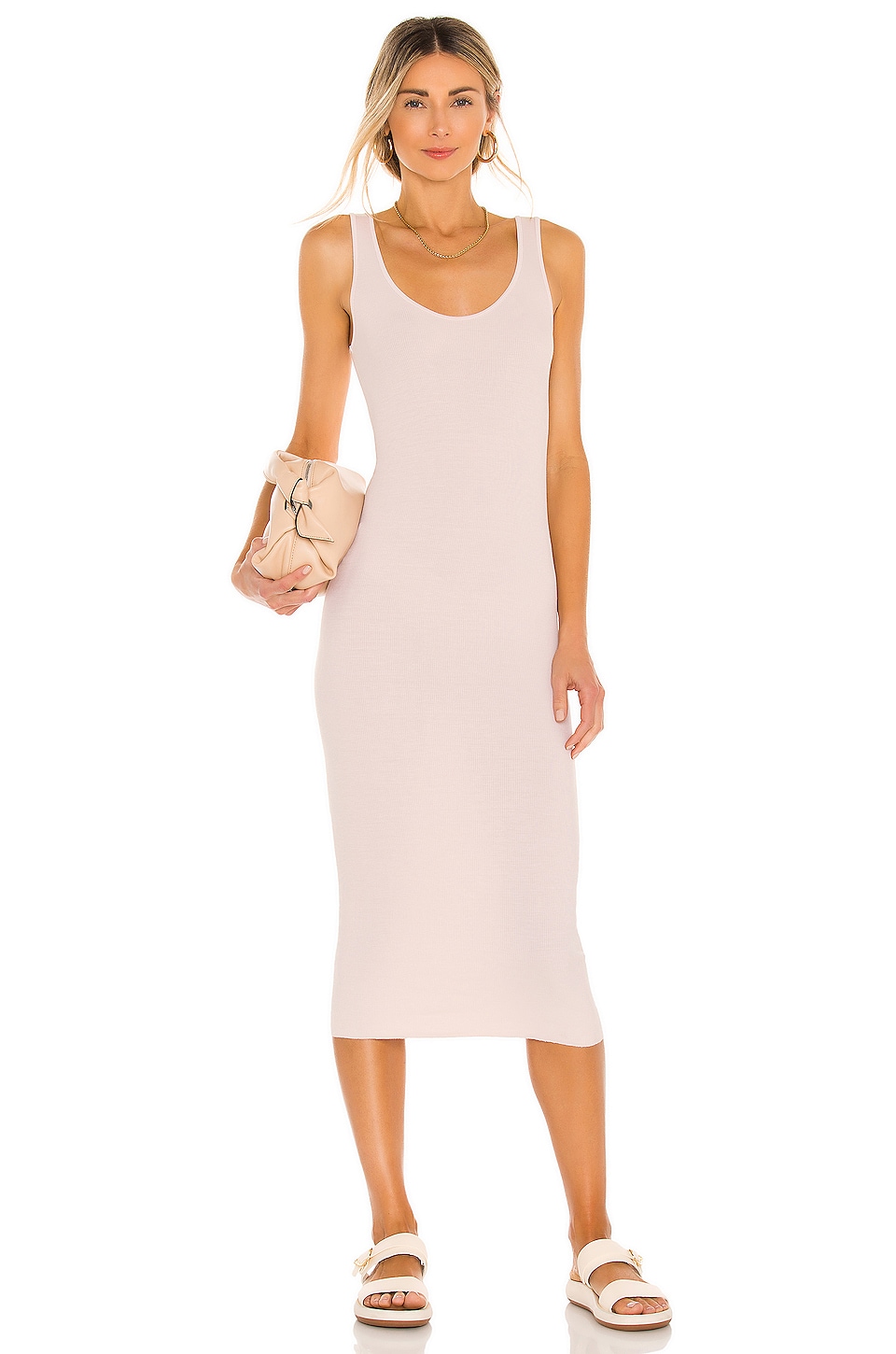 enza costa rib tank midi dress