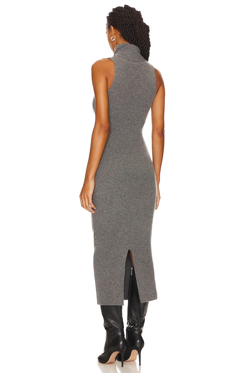 Enza Costa Rib Sleeveless Turtleneck Sweater Dress