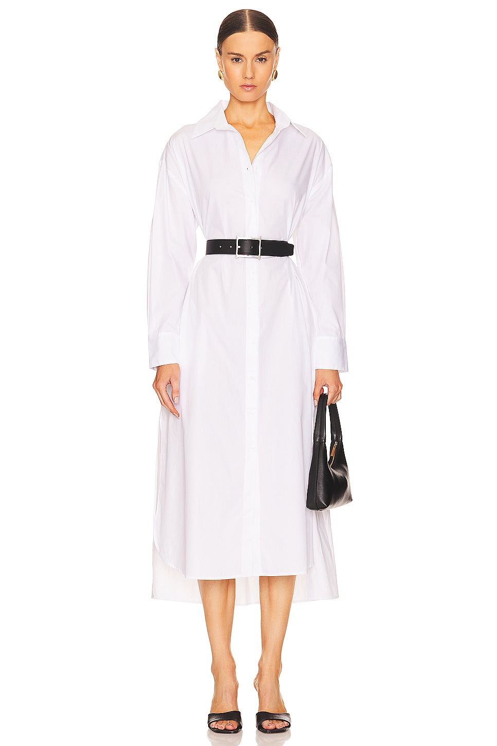 Enza Costa Poplin Shirt Dress in White | REVOLVE