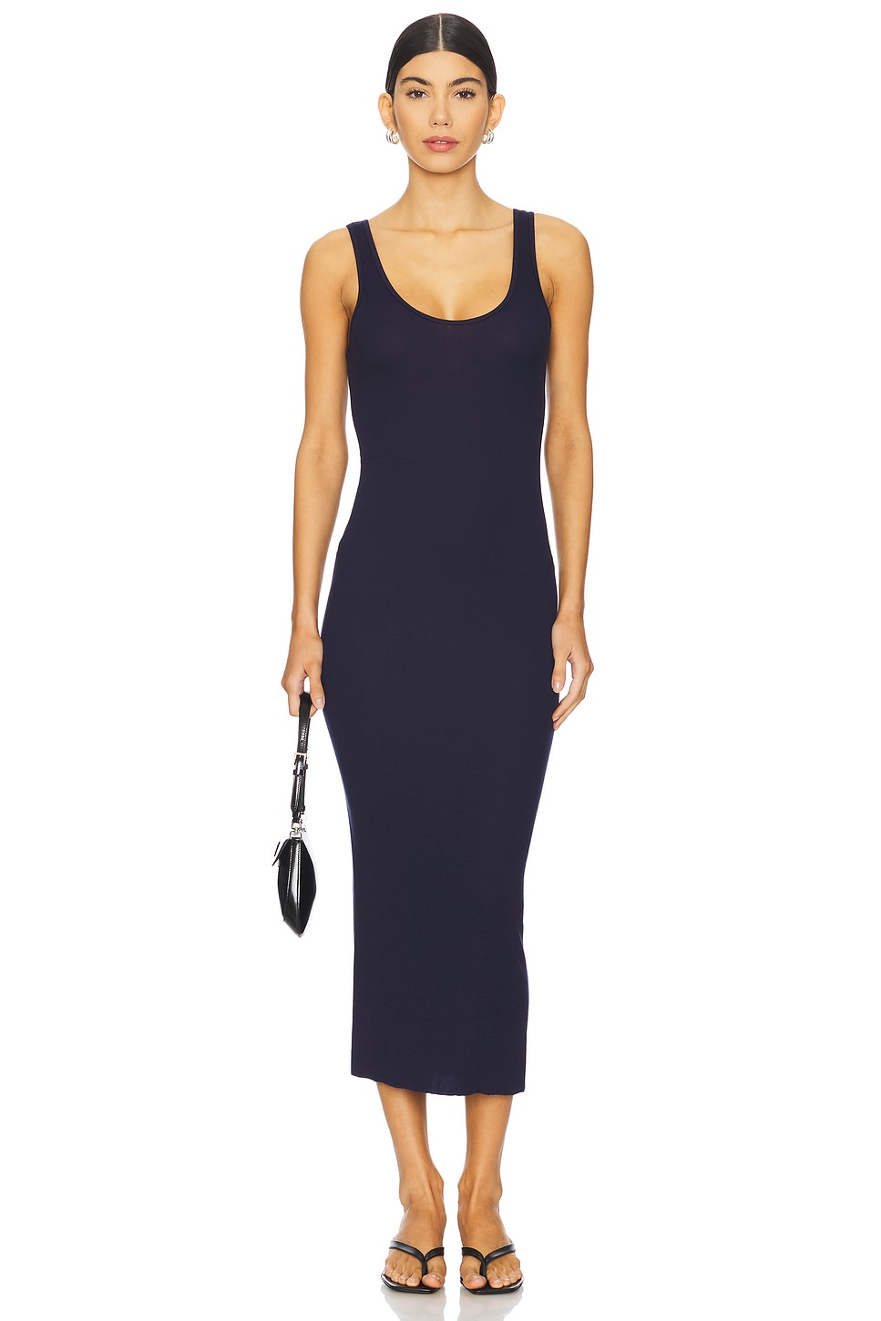 Enza Costa Stretch Silk Knit Maxi Tank Dress in Indigo | REVOLVE