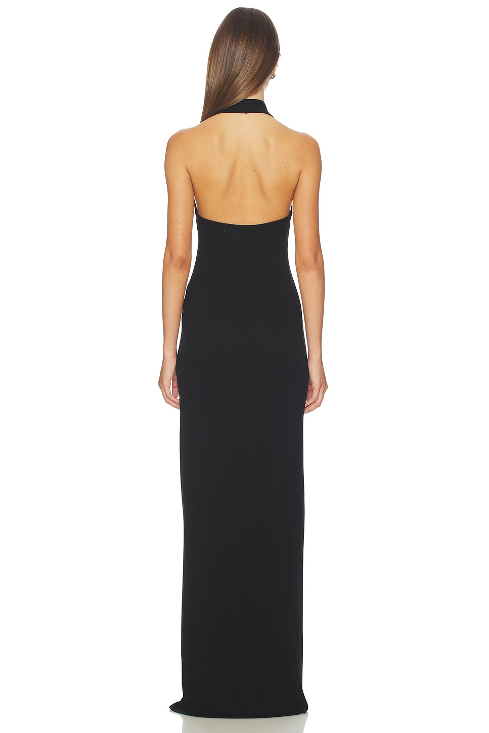 black ribbed halter neck dress Sweaty Betty Explorer Ribbed Halter Neck Strappy Maxi Dress, Black, Women's XL