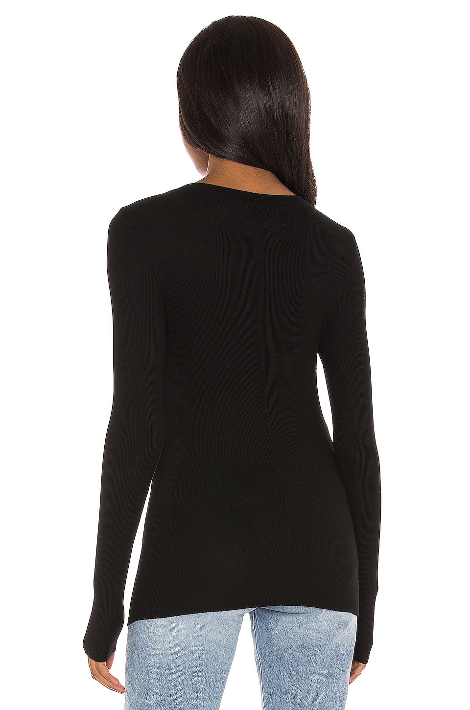 Enza Costa Silk Rib Fitted Long Sleeve Cardigan thumbnail