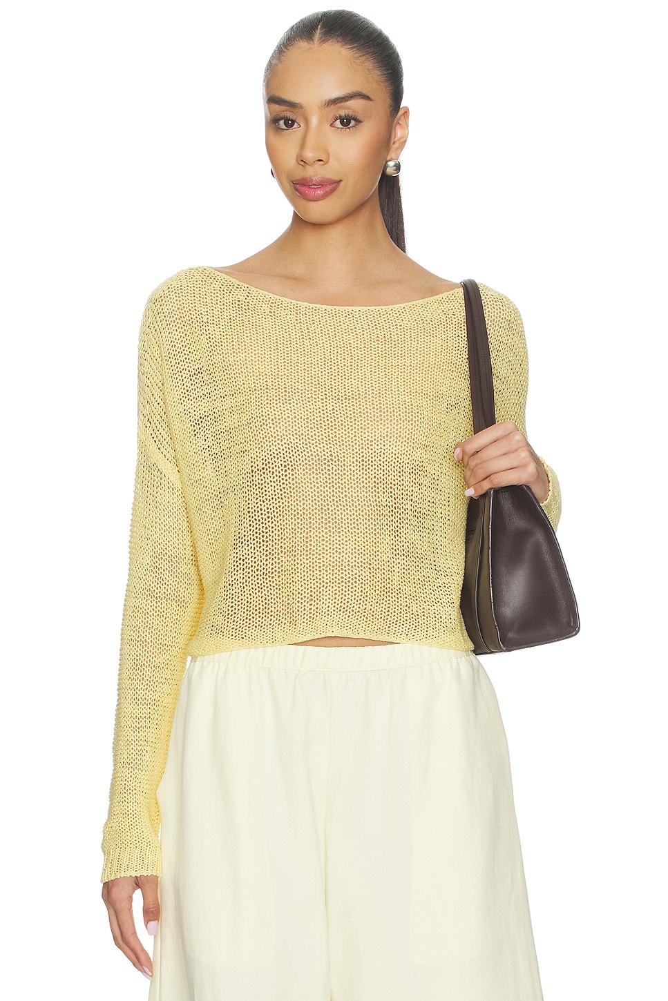 Linen Open Knit Bateau Sweater