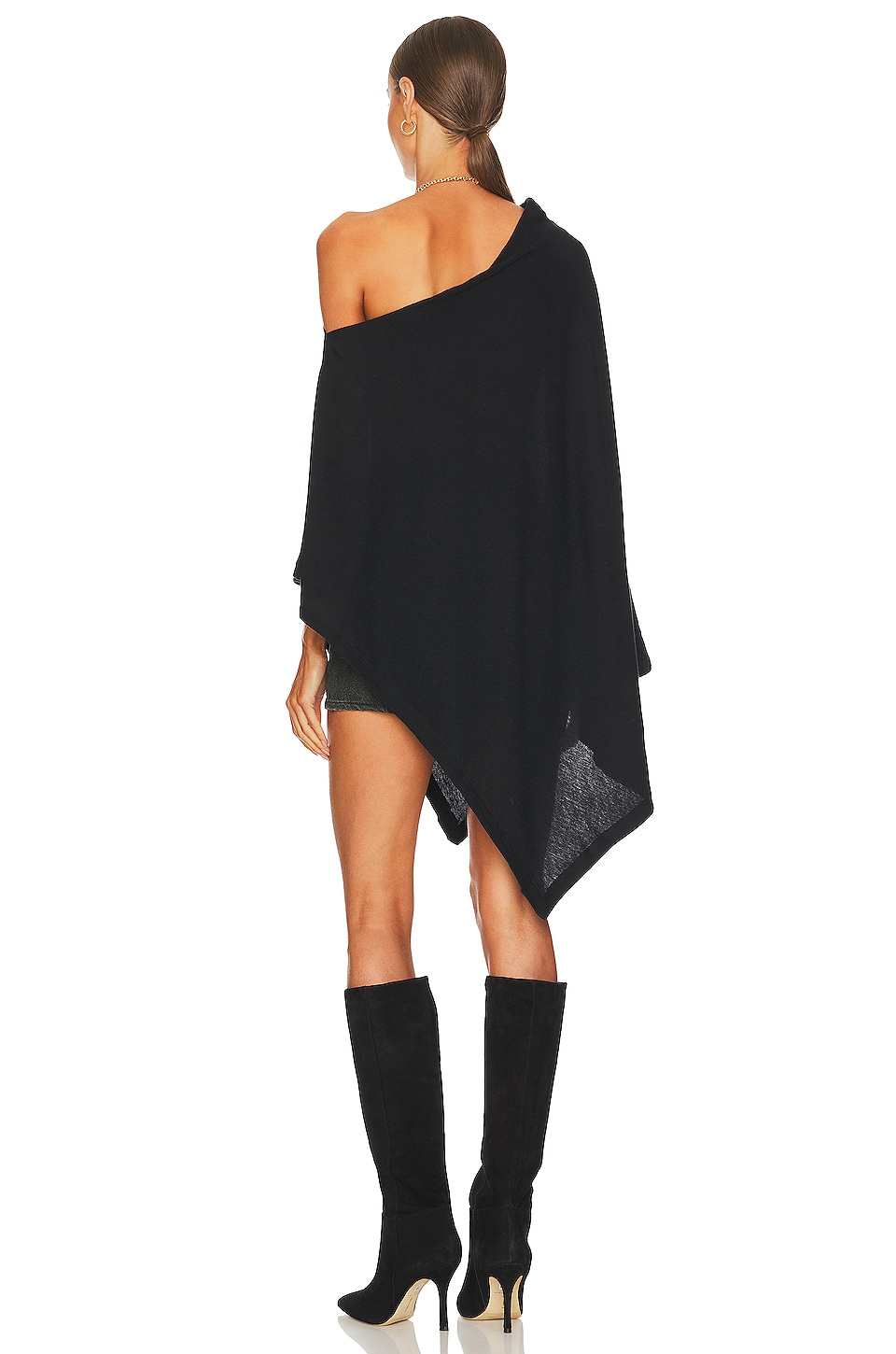 Enza Costa Cashmere Poncho in Black | REVOLVE