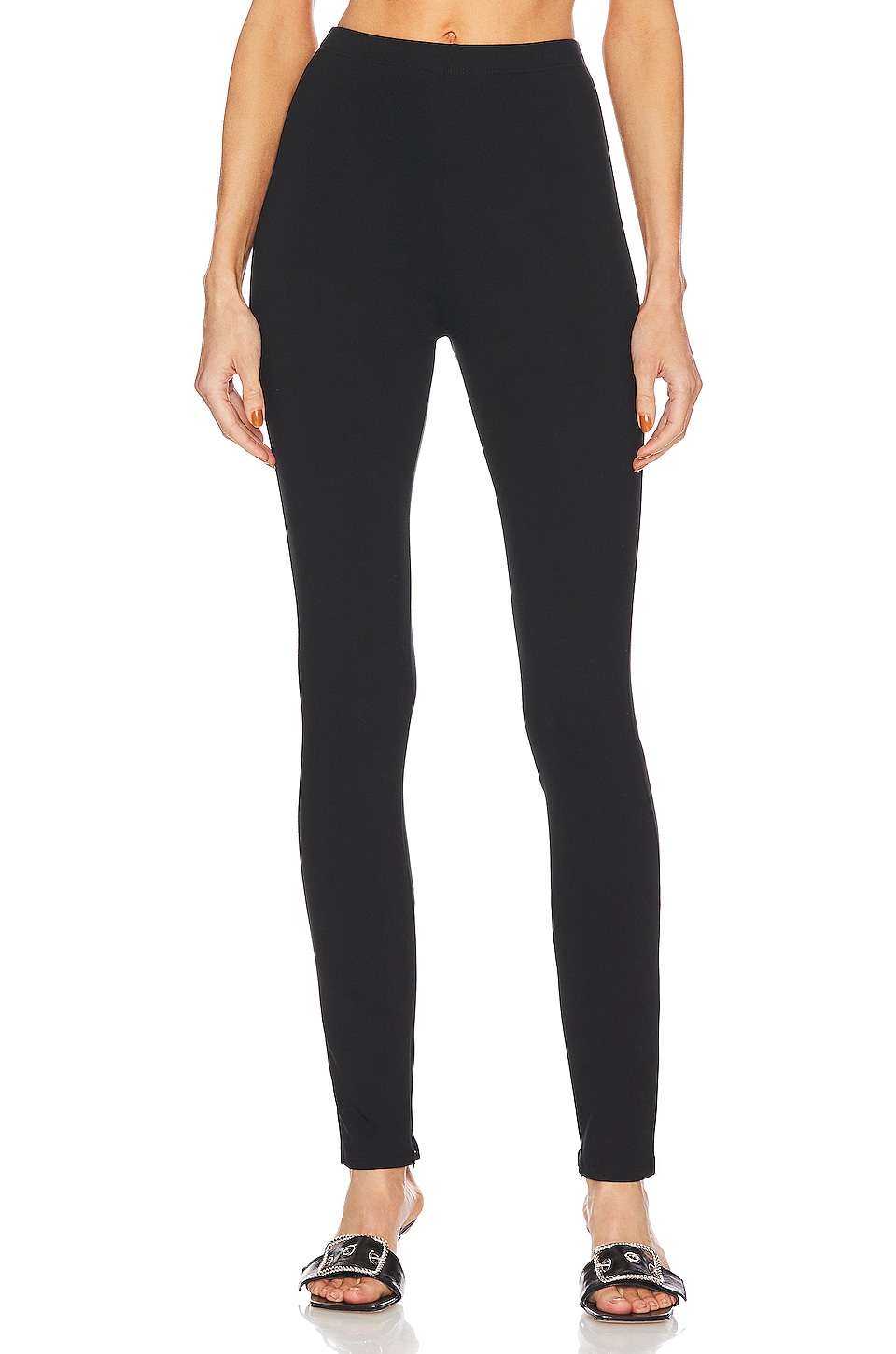 Shop Full Length Leggings with Elasticised Waistband and Zip Detail Online  | Max Qatar