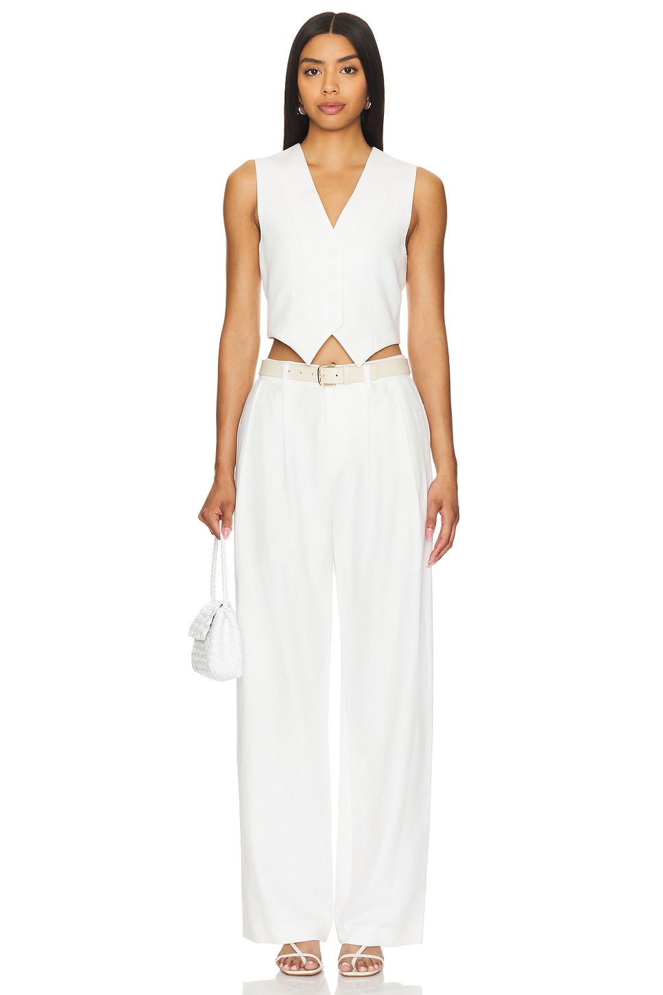 Enza Costa Twill Sartorial Pant in Off White | REVOLVE