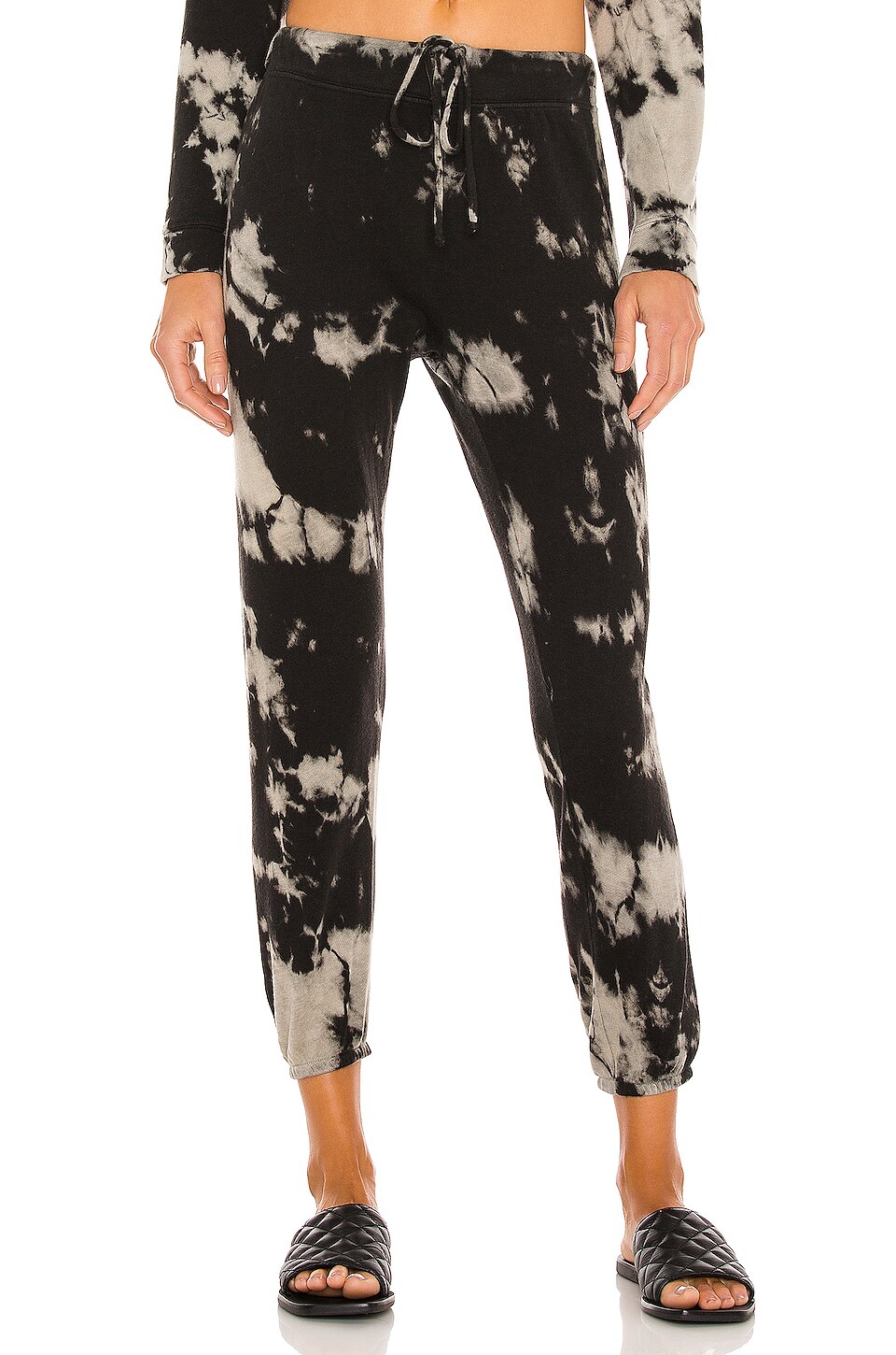 Image 1 of Silk Cashmere Terry Jogger in Black Ionic