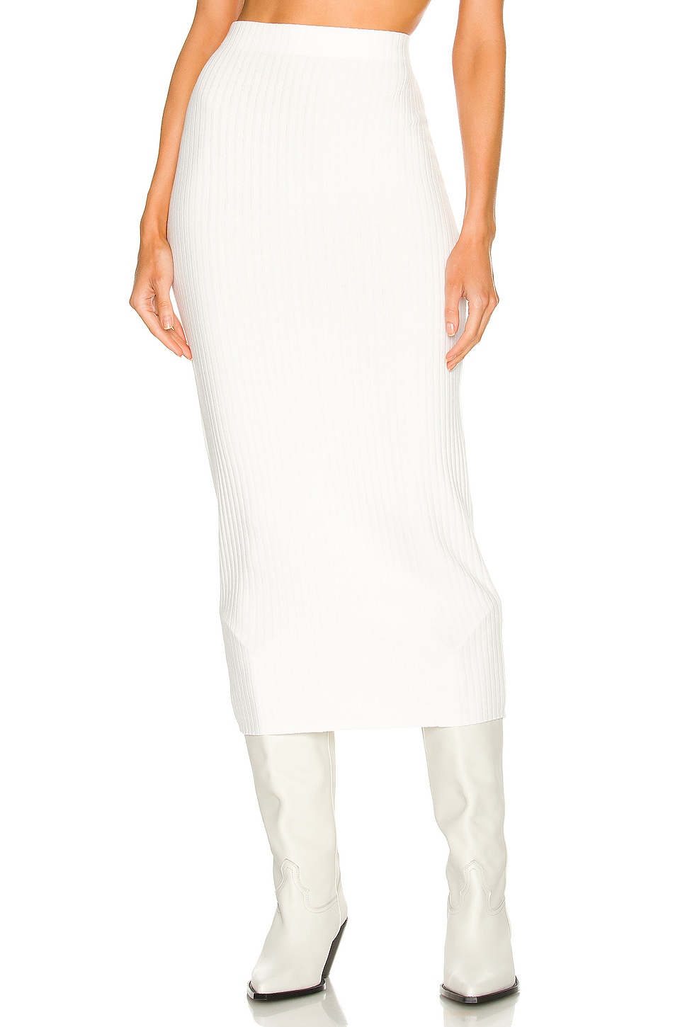 Enza Costa Sweater Rib Pencil Skirt in Winter White REVOLVE