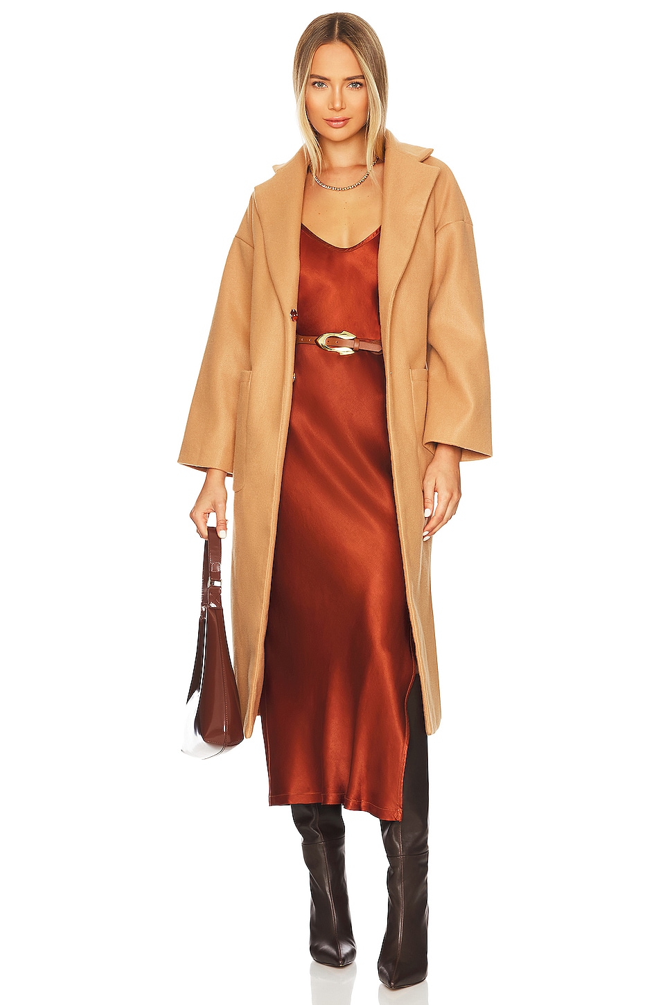 Satin Bias Cut Skirt - Thumbnail 4