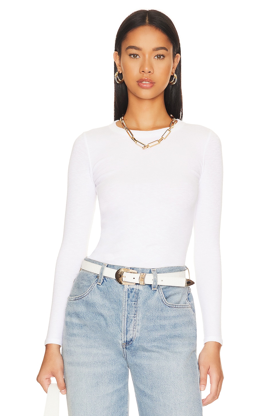 Textured Knit Long Sleeve Cropped Top