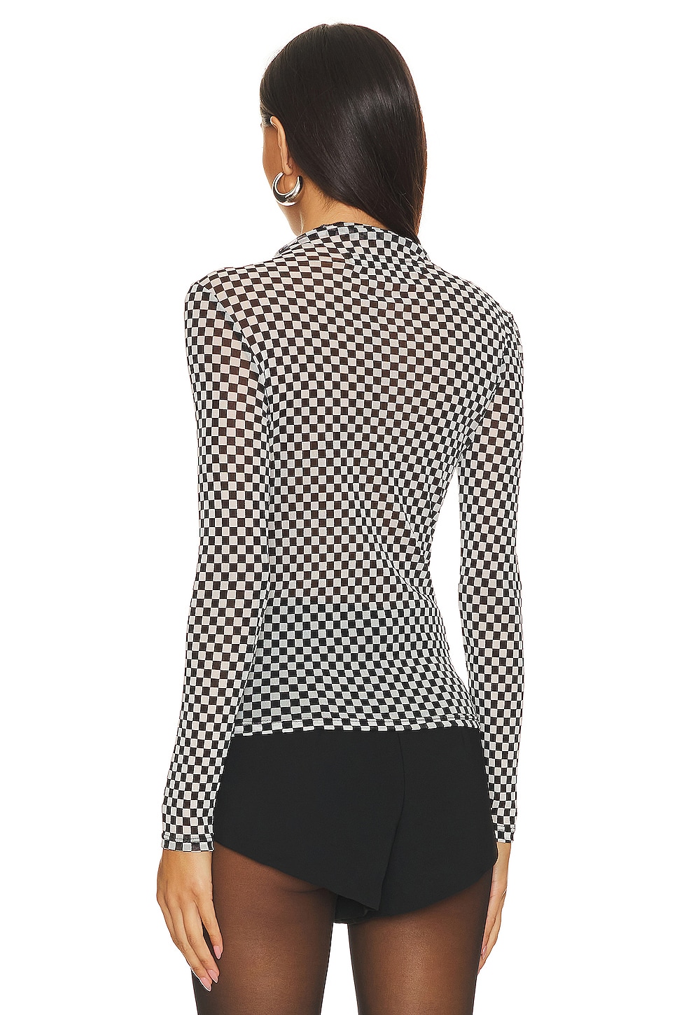 Enza Costa Mesh Long Sleeve Twist Top thumbnail